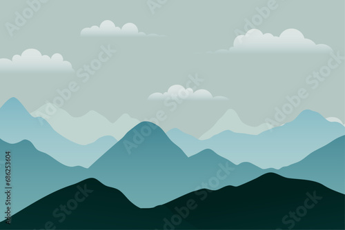 Fototapeta Naklejka Na Ścianę i Meble -  gradient mountains landscape background