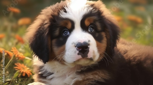 a Saint Bernard puppy in a charming photo