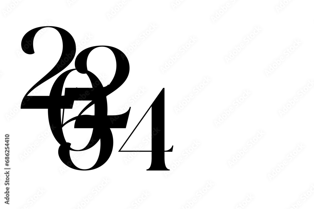 2024 Happy New Year logo text design. 2024 number design template. Collection of 2024 Happy New Year symbols. Vector illustration with black labels isolated on white or transparent png 2024 Happy New Year logo text design. 2024 number design template. Collection of 2024 Happy New Year symbols. Vector illustration with black labels isolated on white or transparent png