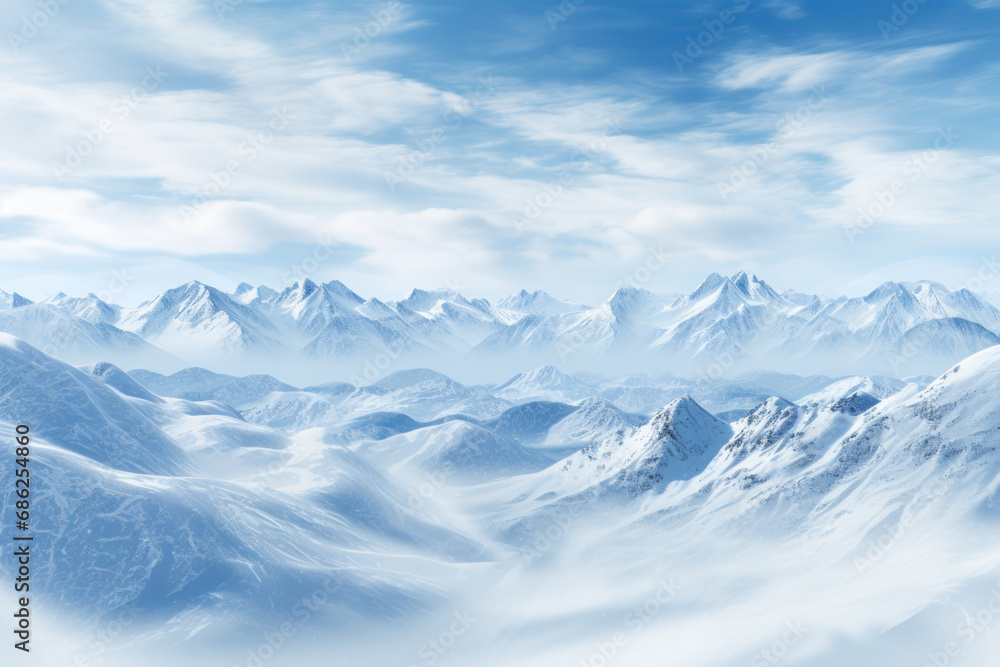 Obraz premium white snowy mountain peaks generative ai