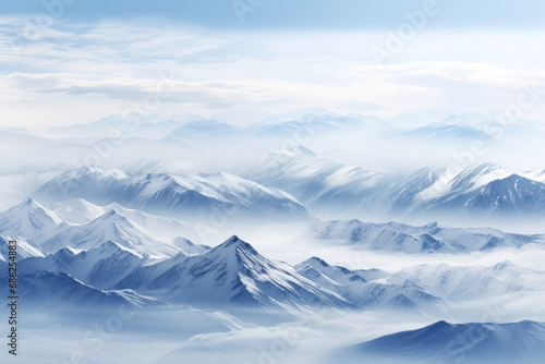 white snowy mountain peaks generative ai