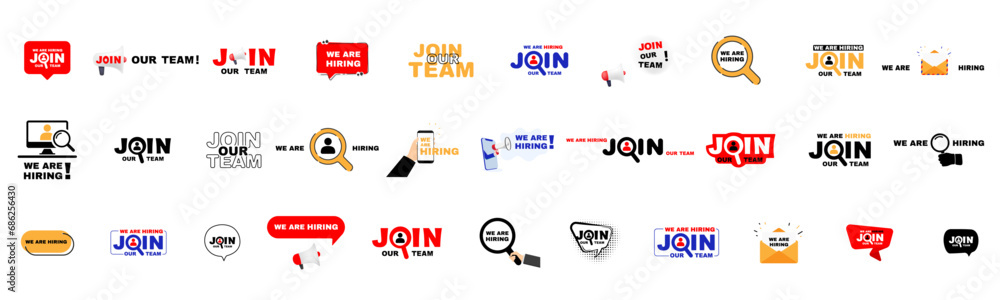 We are hiring, join our team templates illustration