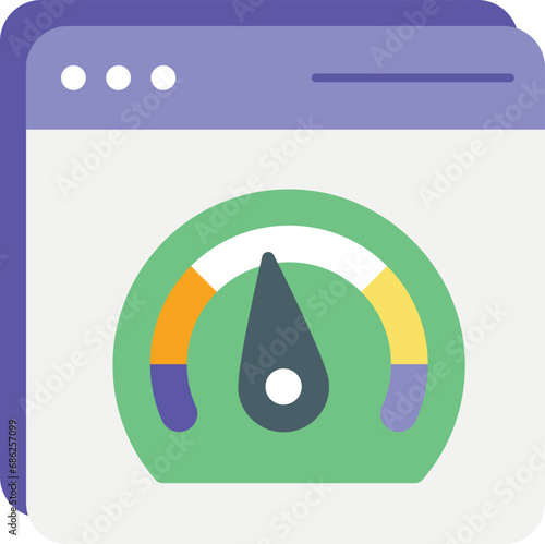 web speed test flat icon design style