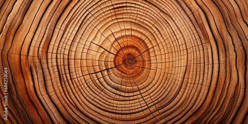 Concentric rings of a cut tree trunk.
