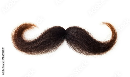 Curly Moustache Isolated on White