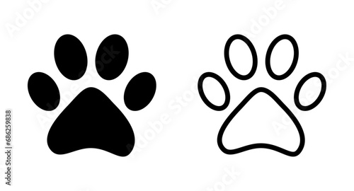 Paw print icon set