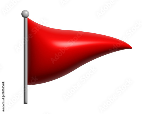 The 3D red flag pin icon 