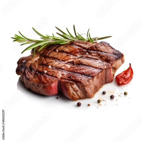 Grill Pork Chops steaks, realistic 3d grilled meat cutout minimal isolated on white background, ultra realistic, icon, detailed.