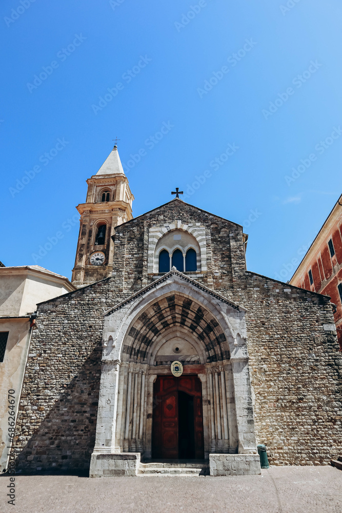 Old city center of Ventimiglia in Italy