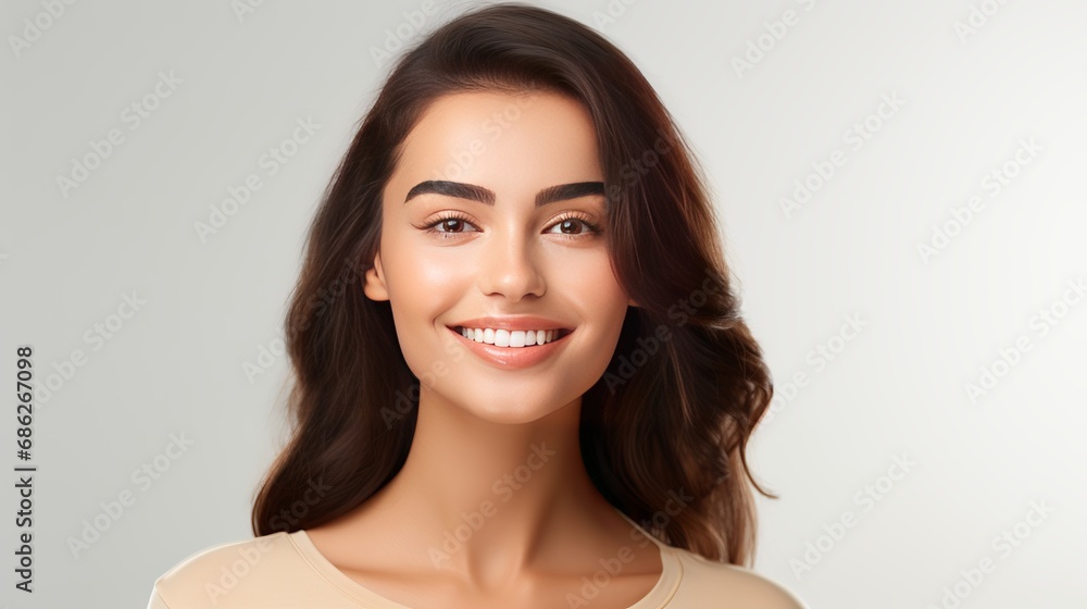 A close-up of a woman with a cute smile who appears flirty to the camera, touching her cheeks and blushing while standing on a white wall in a yellow shirt. A close-up of a woman with a cute smile who appears flirty to the camera, touching her cheeks and blushing while standing on a white wall in a yellow shirt.