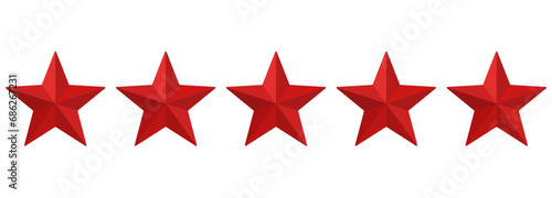 Five Red Stars Product Rating Review for Apps and Websites