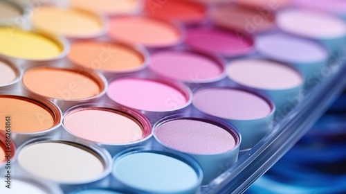 vibrant colors of a cosmetic palette