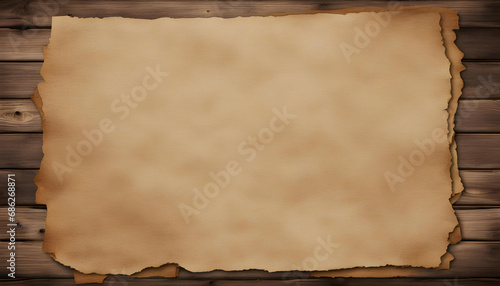 Grunge paper on wooden background