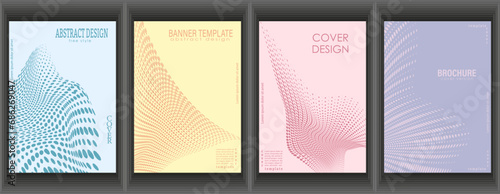 Linear composition. A set of layouts for the design of banners, posters and posters. Template for book covers, brochures, booklets and catalogs. An idea for creative design