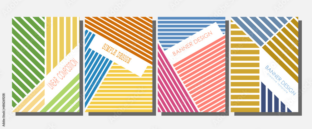 Geometric composition. A set of layouts for the design of banners, posters and posters. Template for book covers, brochures, booklets and catalogs. An idea for creative design Geometric composition. A set of layouts for the design of banners, posters and posters. Template for book covers, brochures, booklets and catalogs. An idea for creative design