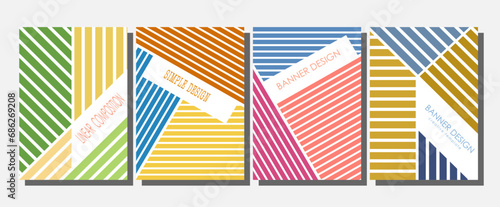 Geometric composition. A set of layouts for the design of banners, posters and posters. Template for book covers, brochures, booklets and catalogs. An idea for creative design