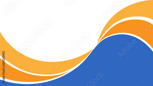 Color wave. Blue and orange dynamic shapes. Template for banners, covers, posters, flyers and creative ideas