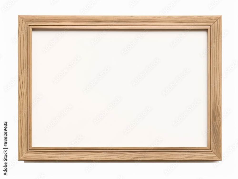 Empty Wooden Picture Frame Isolated on White Background Empty Wooden Picture Frame Isolated on White Background
