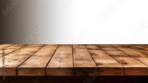 Wooden Table Display Montage on White Background Product Showcase