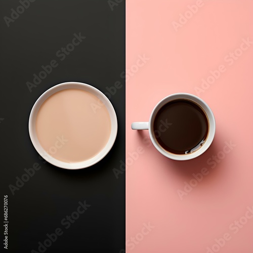 Cup of coffee in a minimalist and aesthetic style: good morning, good and great day, breakfast, charge for the whole day, illustration for social networks and personal blog, background, screensaver
