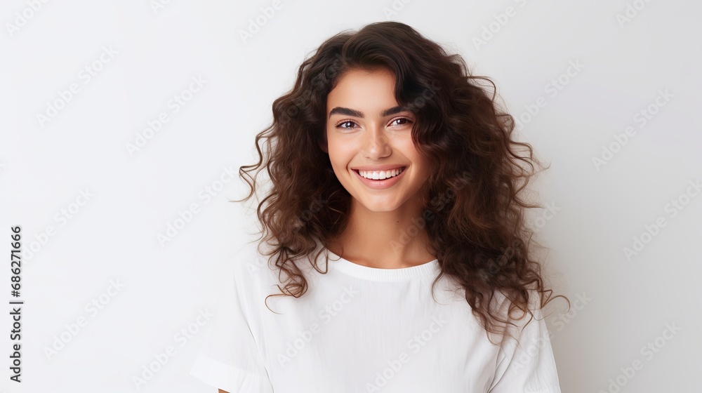 A charming expensive gift is given to a coquettish attractive happy girlfriend who smiles joyfully and clasps hands near her jawline in a flirty feminine pose while standing in white background. A charming expensive gift is given to a coquettish attractive happy girlfriend who smiles joyfully and clasps hands near her jawline in a flirty feminine pose while standing in white background.