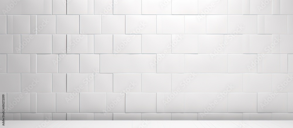 Fototapeta premium ed illustration of a wall with white tile pattern background