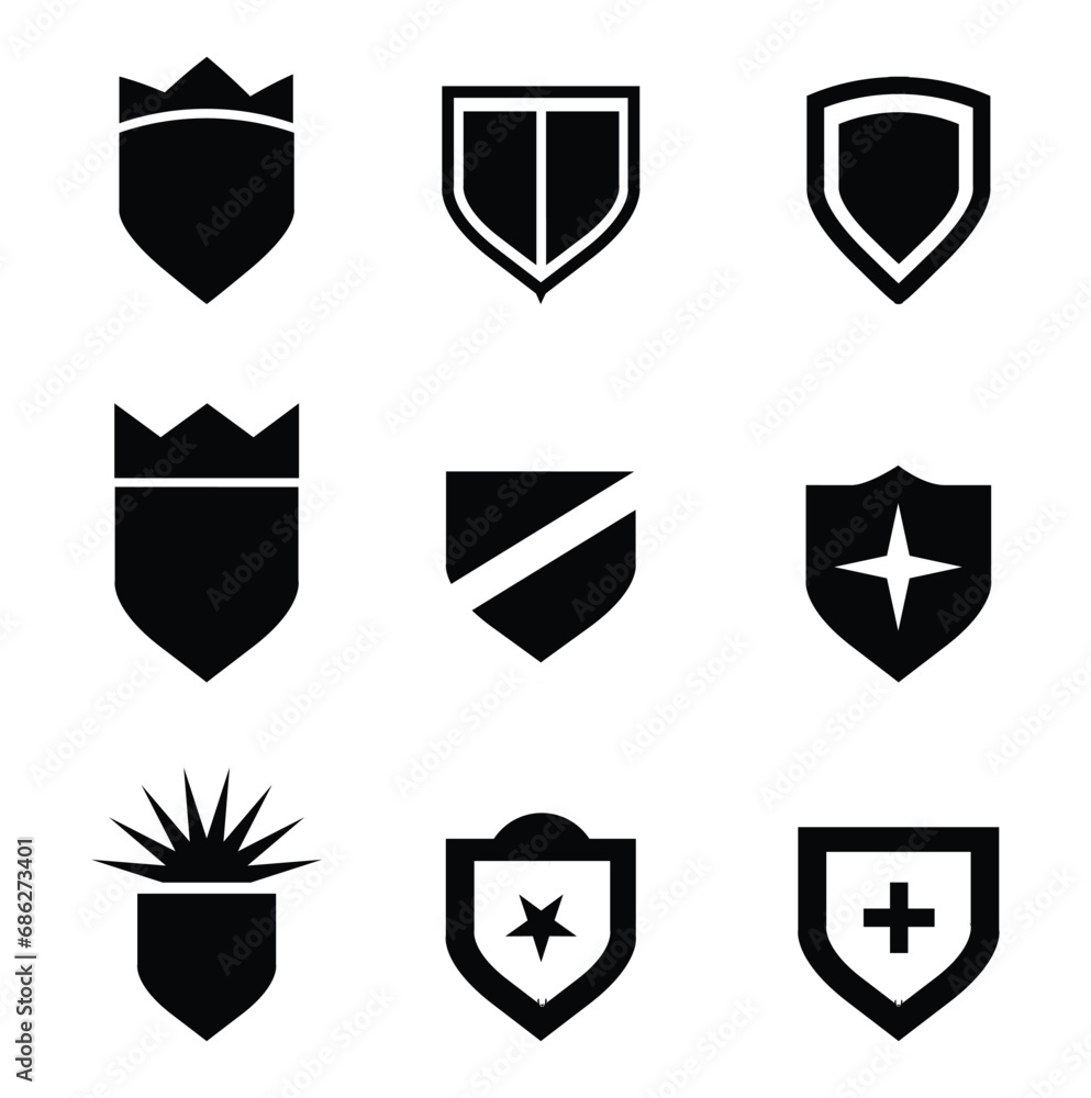 shield icons set