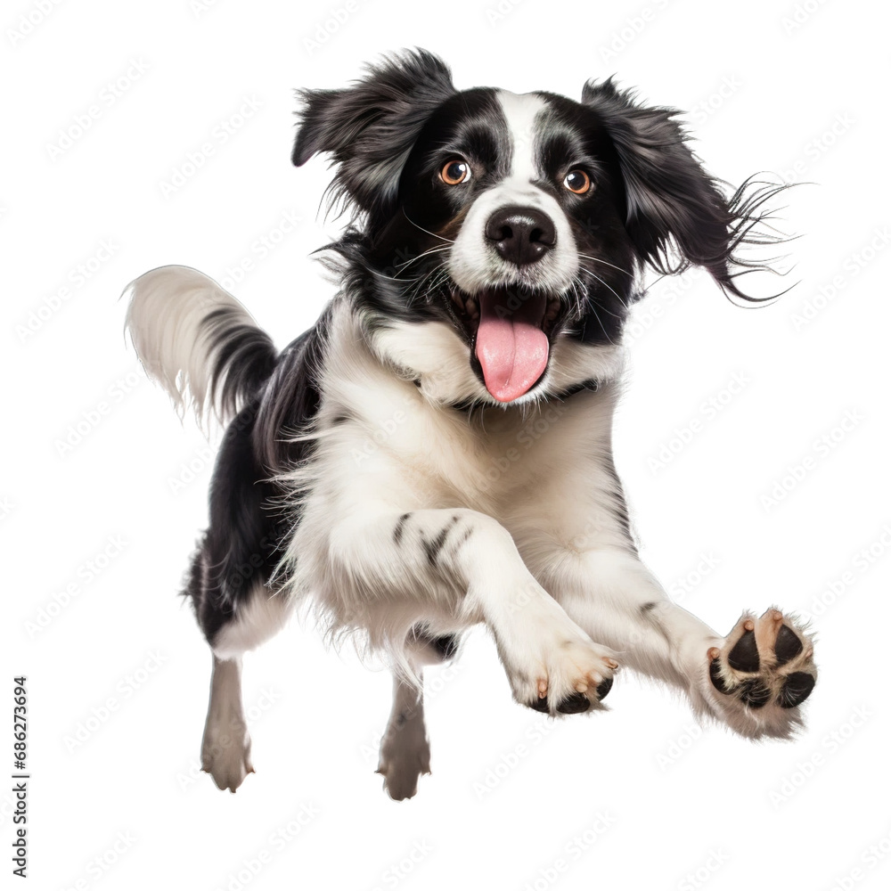 border collie puppy transparent background PNG isolated