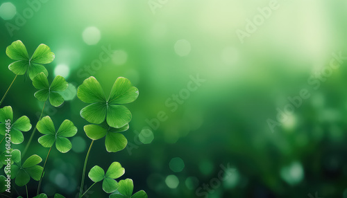 Green clover and space for text ,spring concept