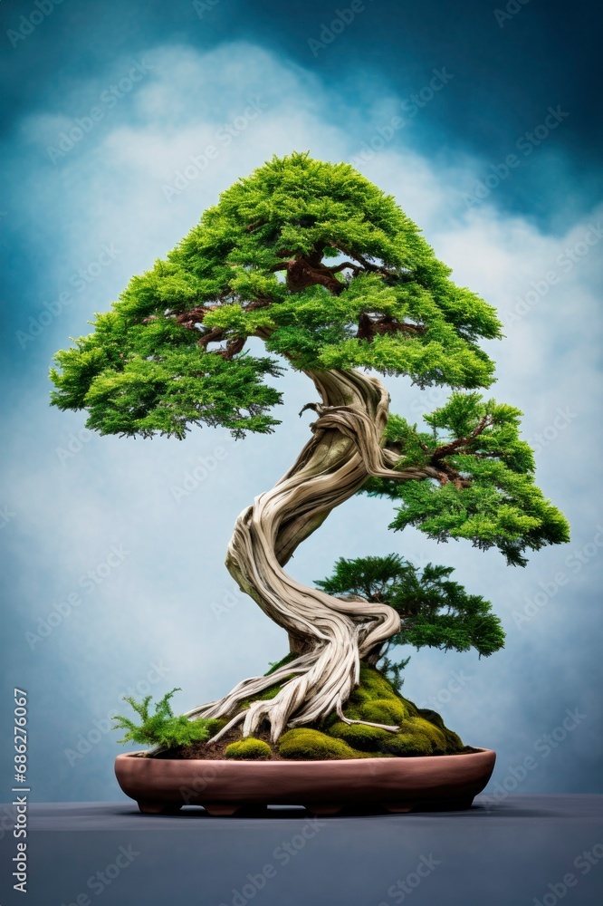 Curvaceous Bonsai Against Blue Sky Curvaceous Bonsai Against Blue Sky