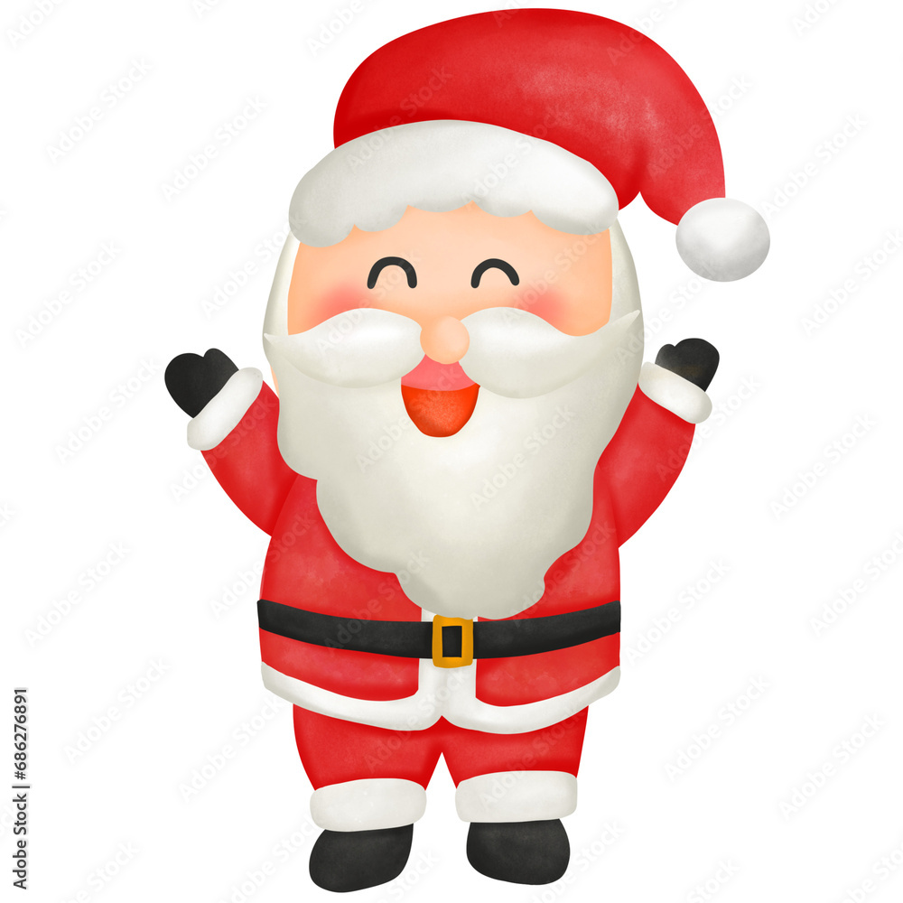 Watercolor Santa Claus illustration, Santa Claus on winter element Watercolor Santa Claus illustration, Santa Claus on winter element