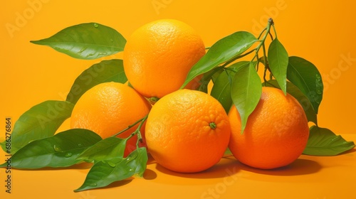 orange_fruits_photorealism_style_on_tangerine_background