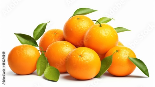 photo of orange fruits on isolated white background