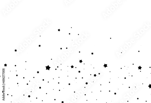 Shooting Star Black. Shooting star with an elegant star trail on a white background. Festive star sprinkles  powder. Vector png.  