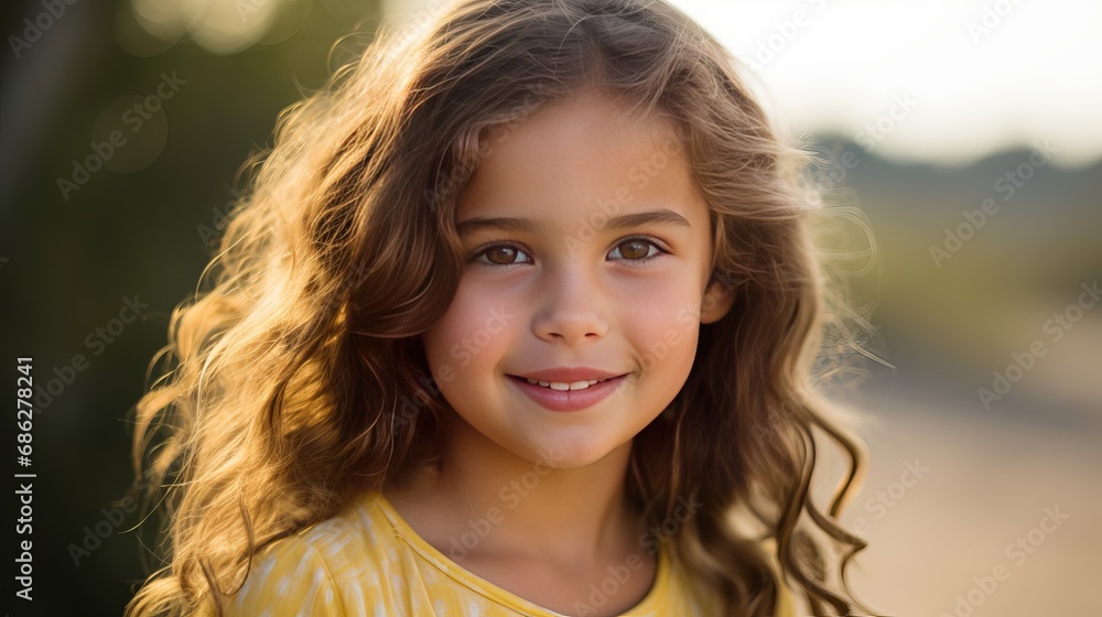 A Caucasian girl who smiles and is happy looks friendly.