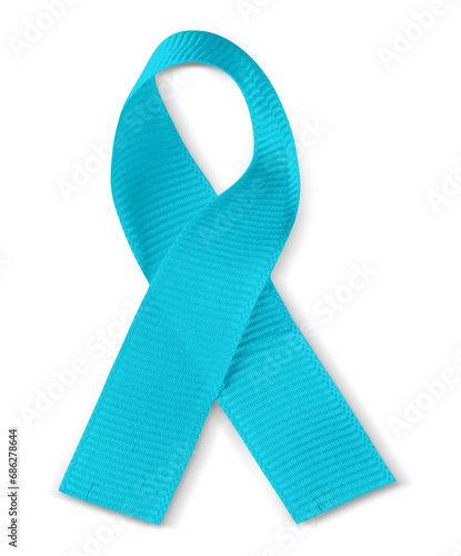 Teal Awareness Ribbon - Cervical Cancer, Myasthenia Gravis, Scleroderma, Anxiety Awareness Concepts