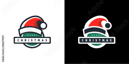 Elemen desain bingkai sudut kartun topi Natal ayah Santa Claus photo