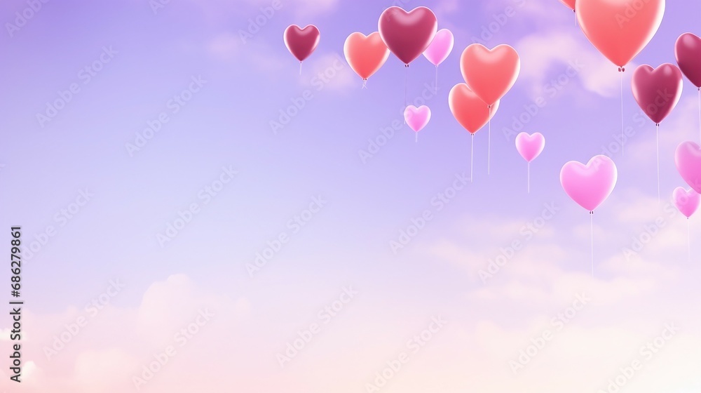 Background, Valentine's Day, postcard, heart shaped balloons