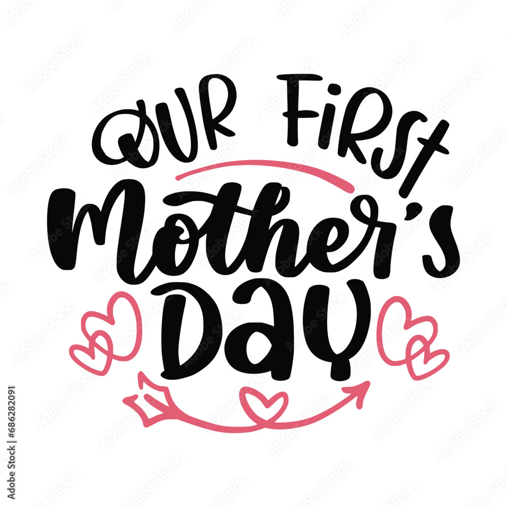 Happy Mother's Day wishes with heart. Mother day calligraphy, elegant best quotes for banners or greeting cards. Vector illustration Happy Mother's Day wishes with heart. Mother day calligraphy, elegant best quotes for banners or greeting cards. Vector illustration