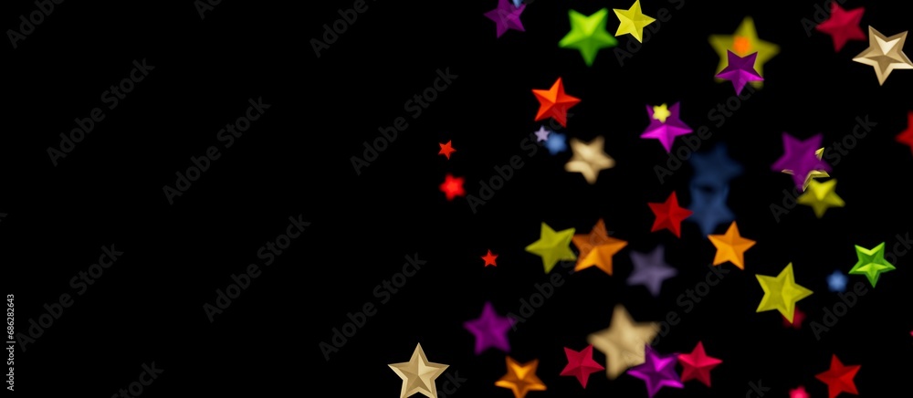 XMAS Stars - stars. Confetti celebration, Falling golden abstract decoration for party, birthday celebrate, - colourful