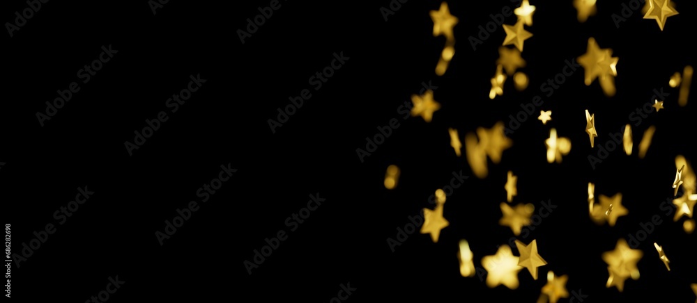 XMAS Stars - stars. Confetti celebration, Falling golden abstract decoration for party, birthday celebrate,