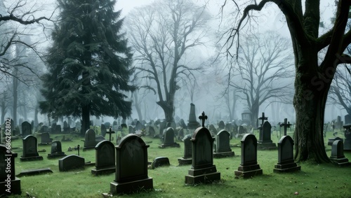 Scenic view of a cemetary 