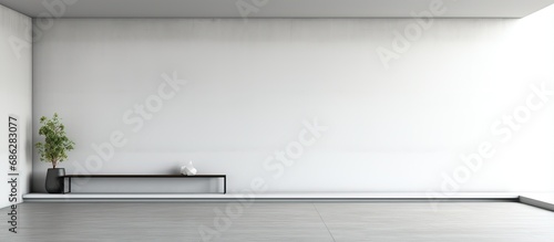 Modern minimal living with a lateral perspective empty photo