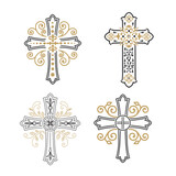 Beautiful decorative cross ornament for print, decor and design.