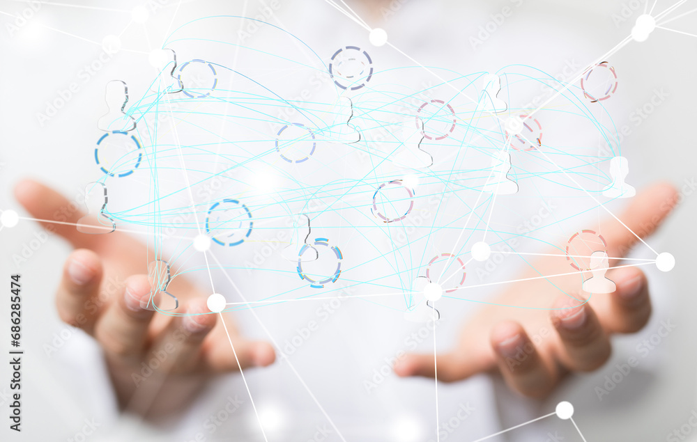 Global network. Blockchain. 3D illustration. Neural networks and artificial intelligence. Abstract Global network. Blockchain. 3D illustration. Neural networks and artificial intelligence. Abstract