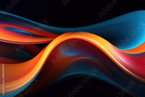 Iridescent Colorful Abstract Art on Black Background