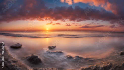 Sunrise over the sea. Panorama © iqra