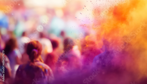 Friends at the Festival of Colors , happy holi indian concept photo