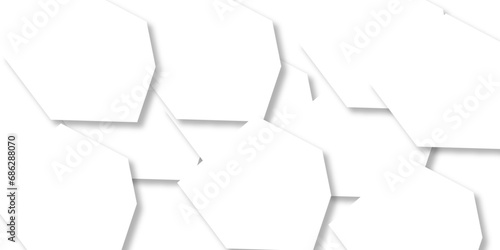 Abstract white background with hexagon and hexagonal background. geometric mesh cell texture. Luxury white pattern with hexagons. Vector illustration.3D futuristic abstract honeycomb mosaic background