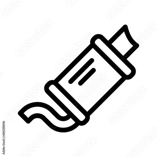 muffler line icon illustration vector graphic. Simple element illustration vector graphic, suitable for app, websites, and presentations isolated on white background